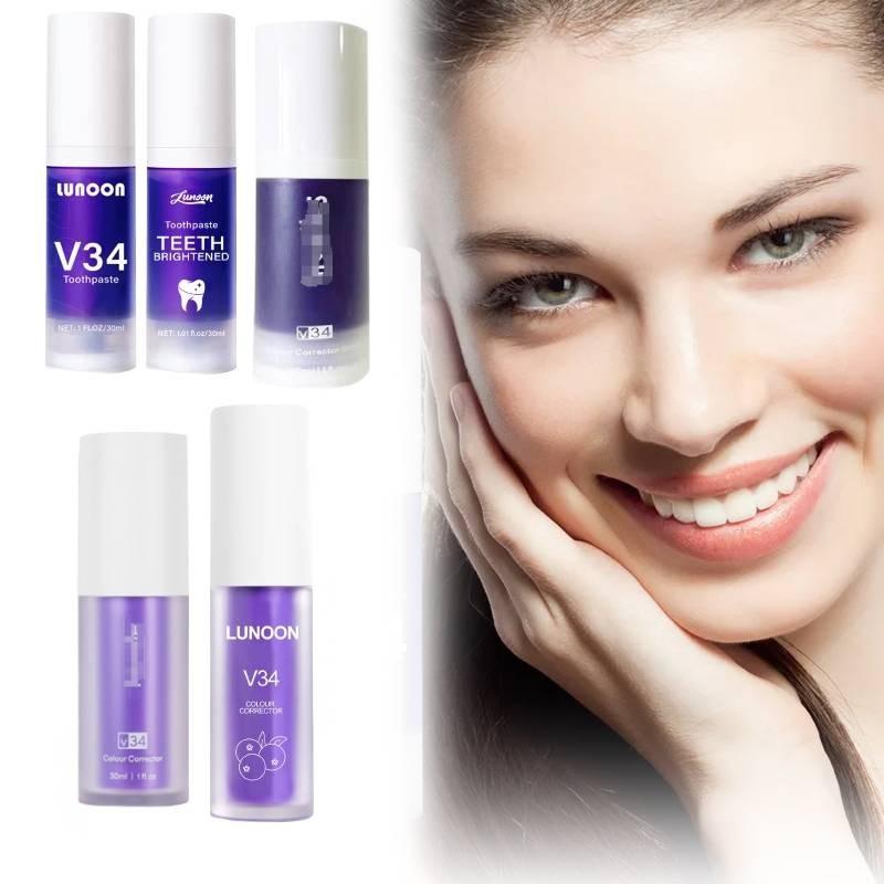 Hismiles Purple Toothpaste V34 Colour Corrector Serum For Fresh Breath And Stain Removal