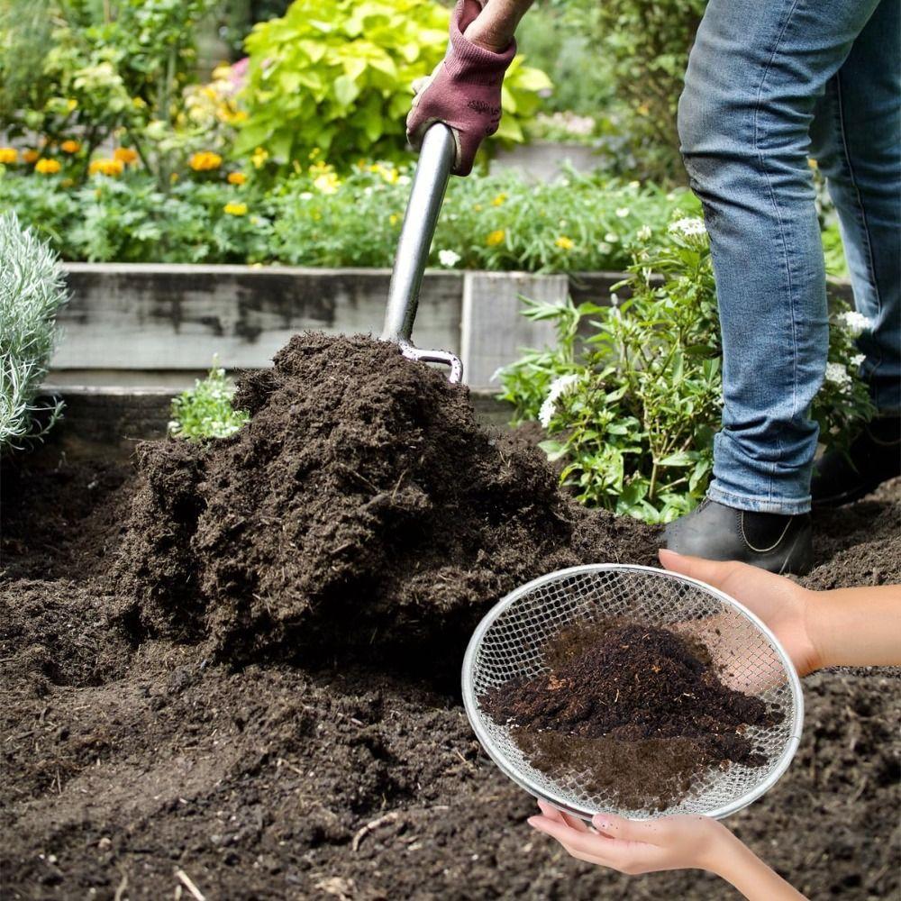 Round Metal Soil Sieve 4/6/8 MM Gardening Sand Sieve Filtration Tool Compost Sieve Tool  Flower Bed