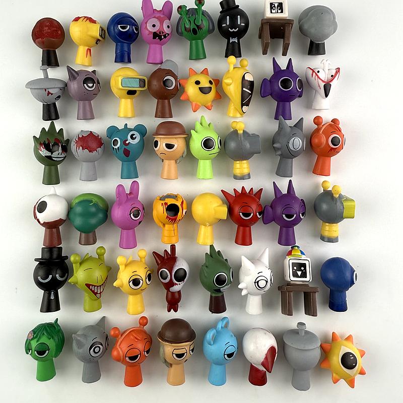 

3/6pcs Funny Sprunki Figuras 4.5cm Miniature POLYVINYL CHLORIDE Sprunki Game Action & Plaything Figures Animation Design Children Celebration Presents (As shown-13715)-4.5cm