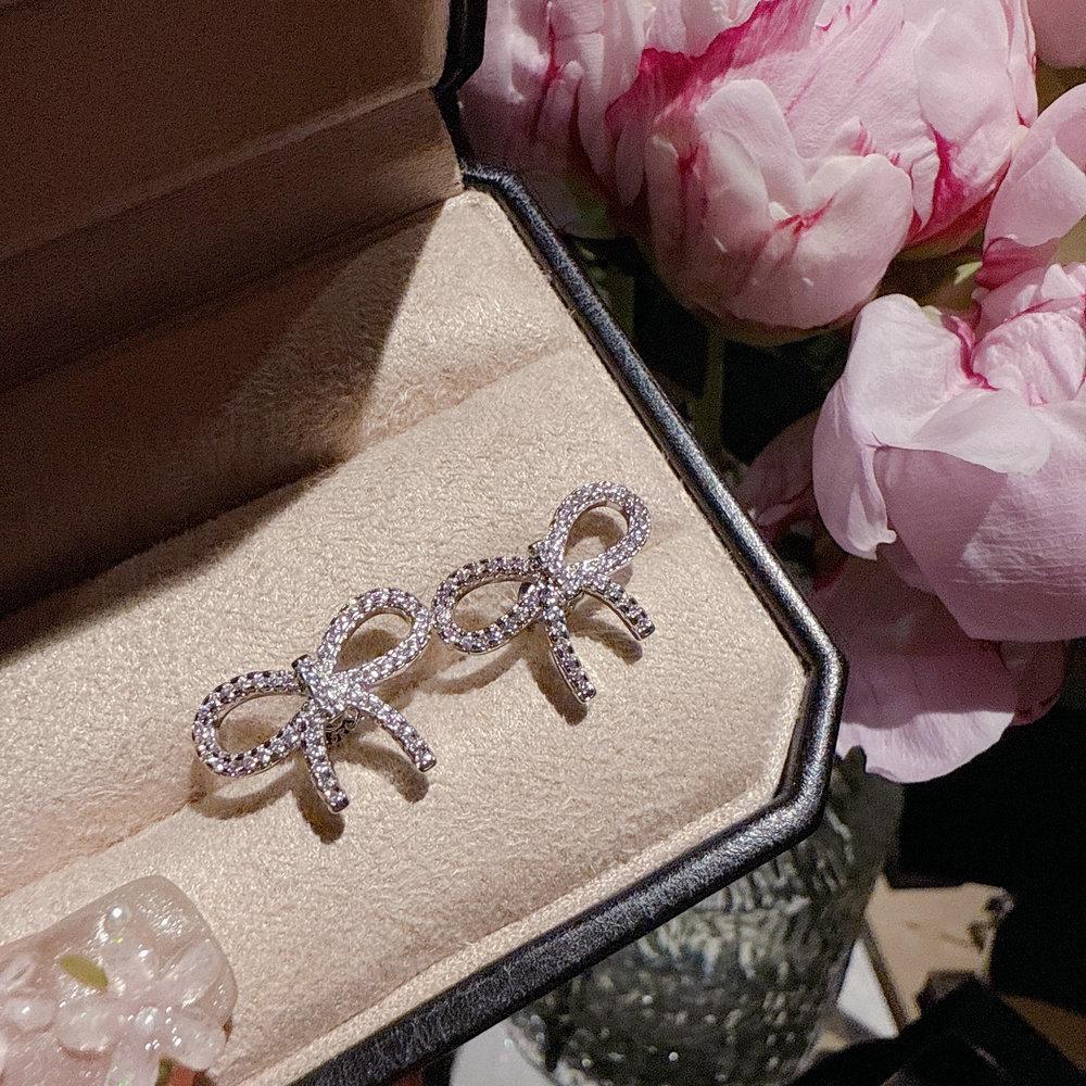 Jewelry, Exquisite Flower Butterfly Royal Blue Butterfly Gemstone Necklace, Rich Daughter, Bow Sparkling Diamond Earrings, Set.