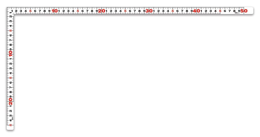 Shinwa Sokutei Flat Curved 1 shaku 5 sun Dual 11182 Ruler, White, (50cm), Graduations,