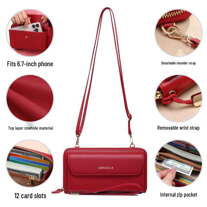 GERUOLA Women's Genuine Leather RFID Wallet & Crossbody