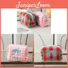 Polyester Cute Plaid Makeup Bag With Bow For Travel And Dorm Use