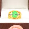 Jade Oval Cut With 925 Sterling Silver Gold Plated Ring For Men's #B179 JL375675743798