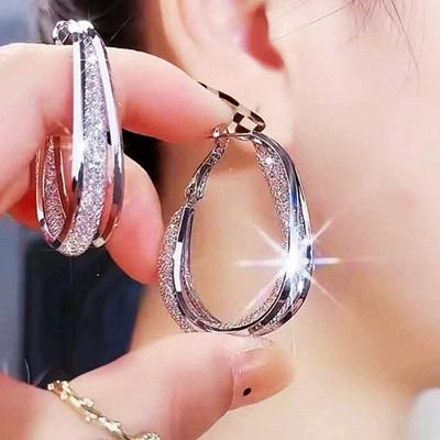 Beautiful Women Hoop Earrings High-end Anti-deformed Long Lasting