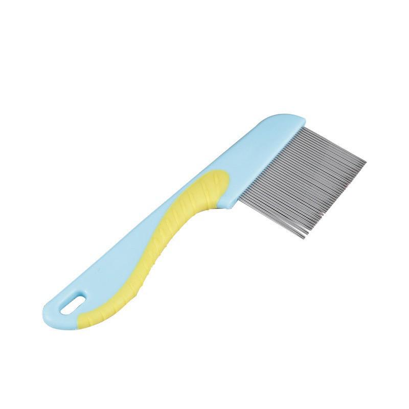 Pet Flea & De-shedding Comb for Dogs and Cats OPP жёлтый/синий