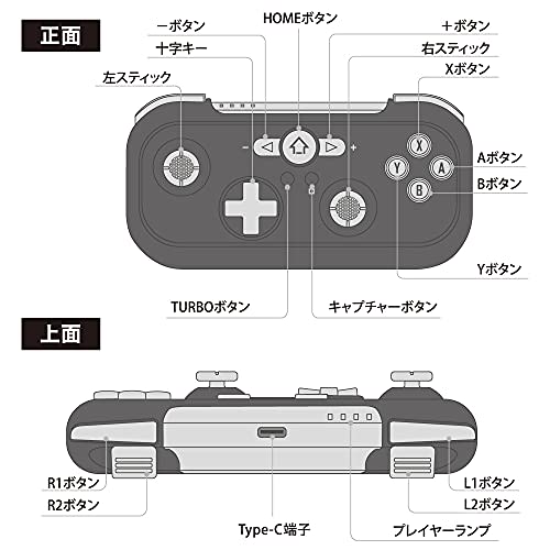 Answer Wireless Controller for Switch/Switch Lite Jr. Black [Confirmed To Work with Nintendo Switch] Ideal for People with Small Hands Wireless TURBO