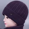 Nouveau Chapeau Bonnet Tricoté en Laine de Lapin Plus Velours Femmes Mode Épais Chaud Printemps Automne Hiver Vintage Élégant Fête Cadeau Chapeau d'Extérieur