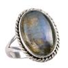 Natural Labradorite Gemstone 925 Solid Sterling Silver Jewelry Ring S.9.5 W3b06