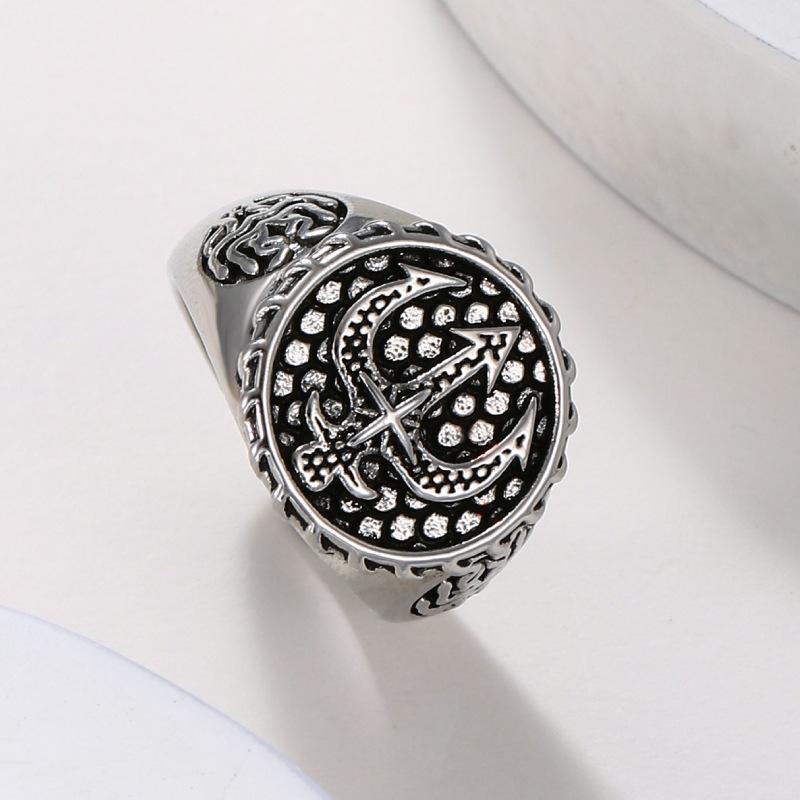 Men's Ring Domineering European and American Ins Trident Neptune Color Gift for Boyfriend and Lover