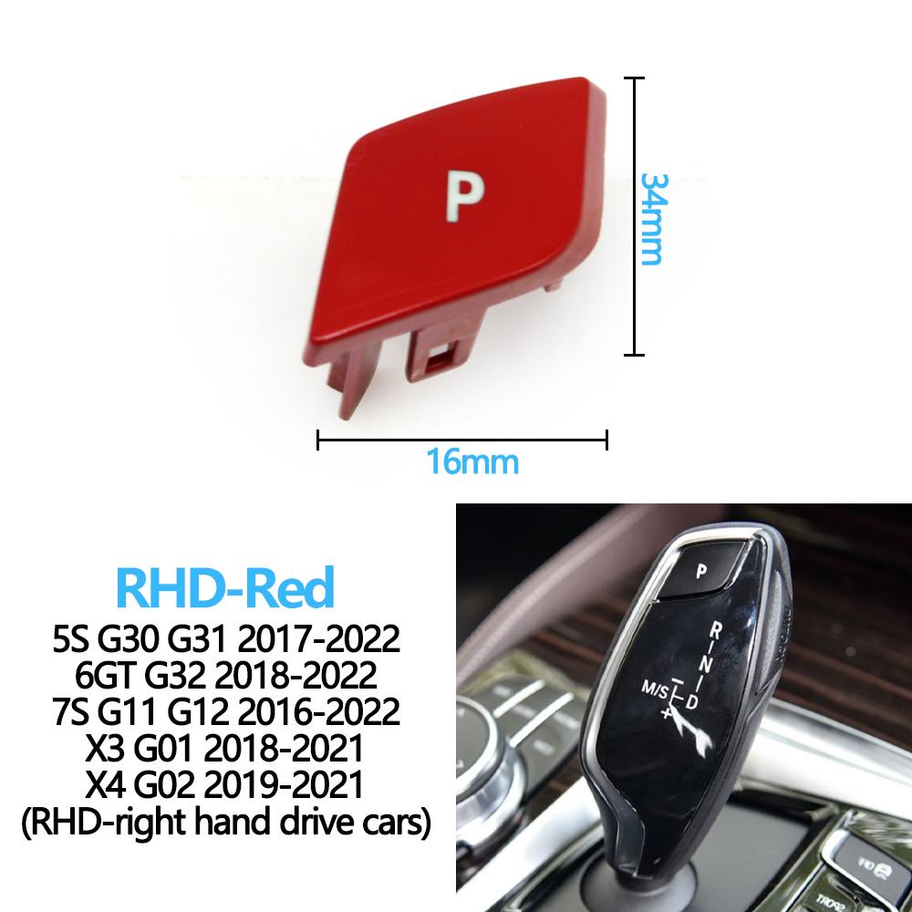LHD RHD Car Gear Shifter Lever Auto Parking P Button Cap For BMW 5 6GT 7 X3 X4 Series G30 G31 G32 G11 G12 G01 G02