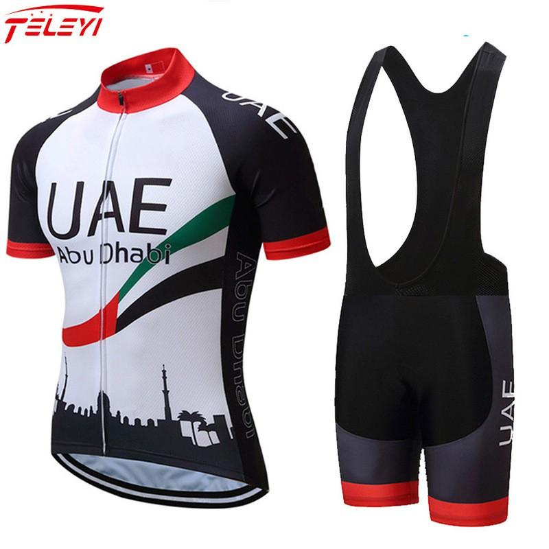 Mens Cycling Jersey Bib Shorts Set Quick Dry Breathable Bike Outfit Road Fitness Riding