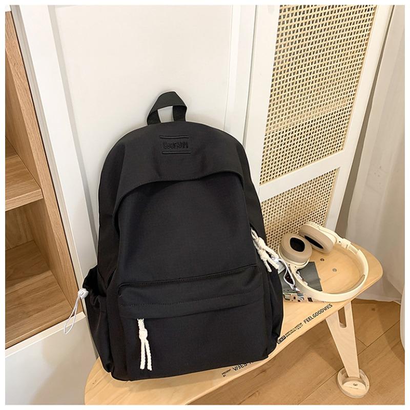 New Japanese Simple and Lightweight College Student Schoolbag Versatile High-value Large-capacity Leisure Travel Solid-color Backpack