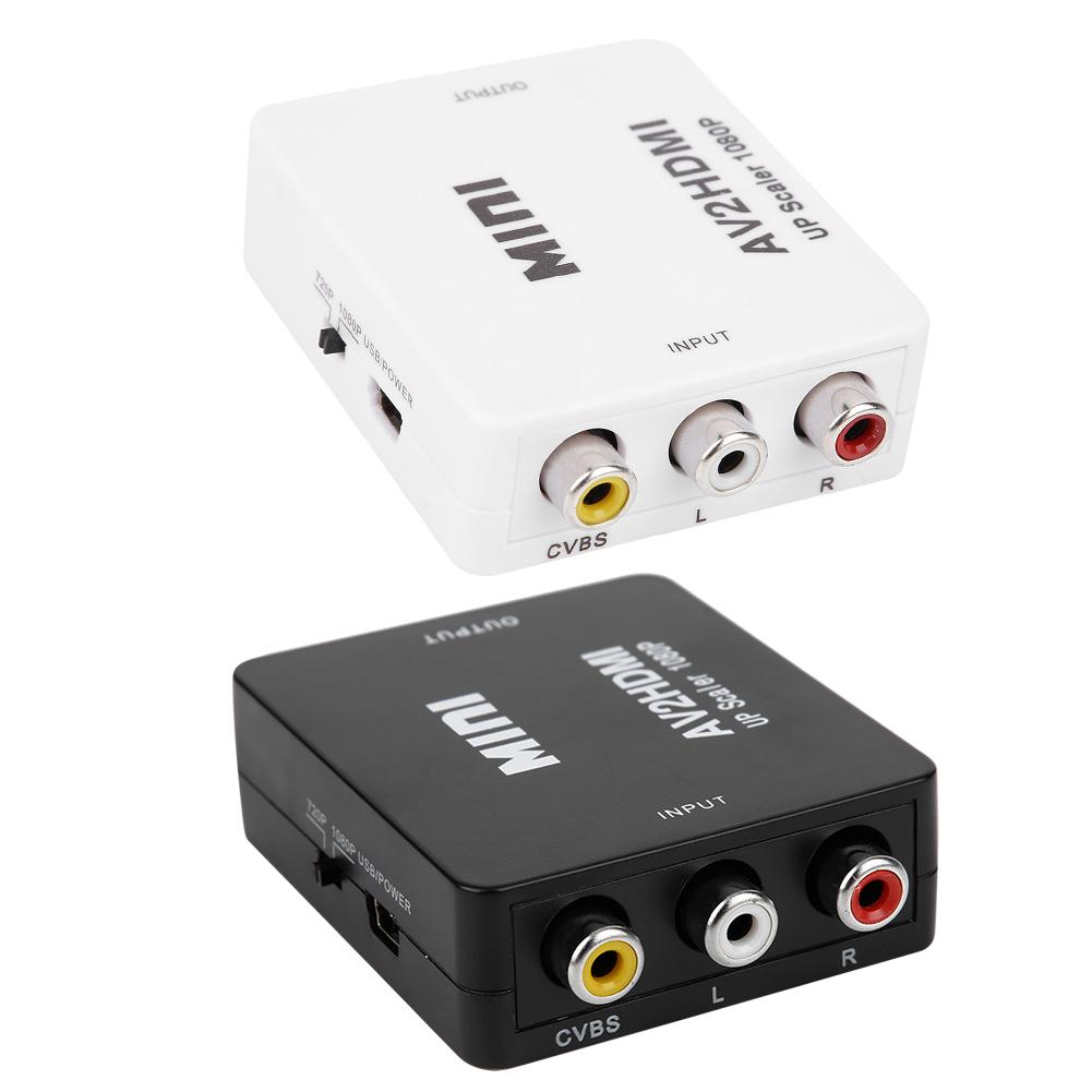 Accuracy Mini Video Converter High Definition AV HDMI Converter for Home 1080p or 720p Video Signal  Black / White