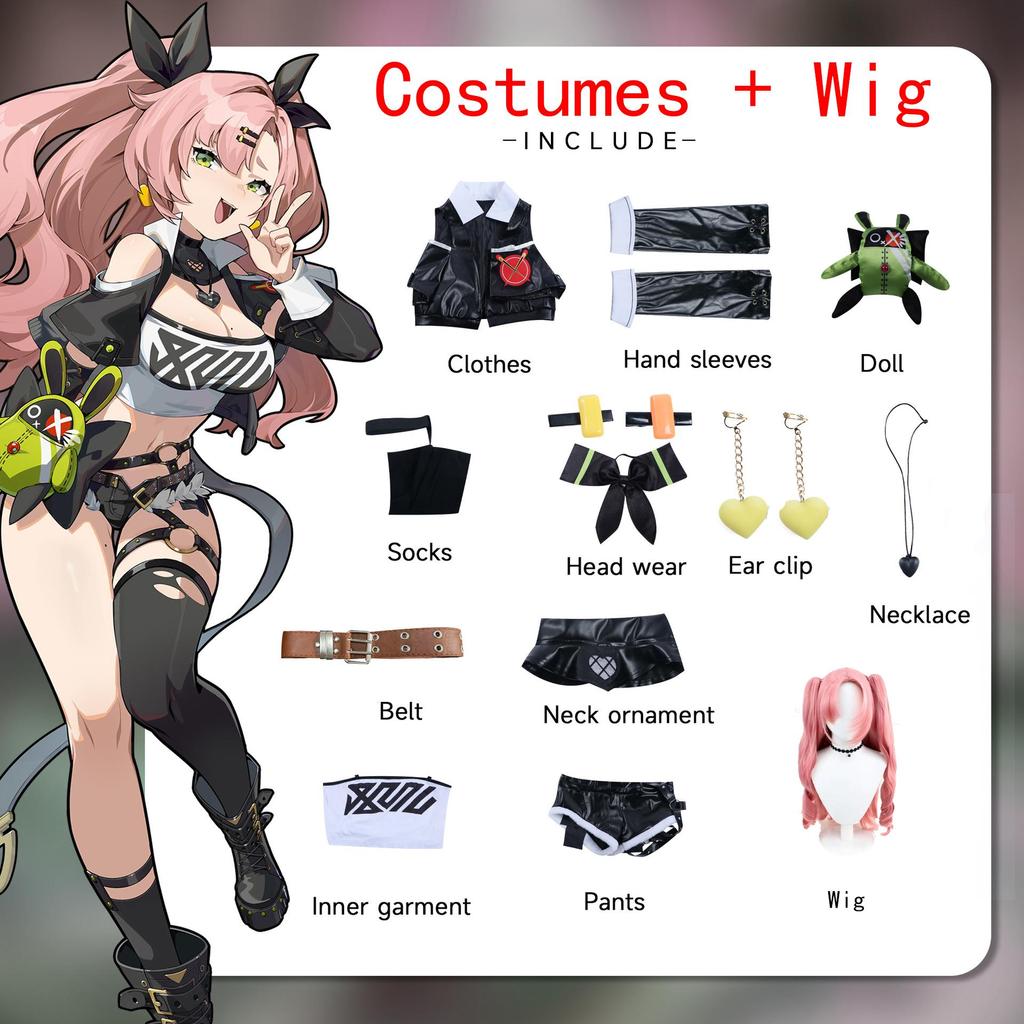 Anime Zenless Zone Zero Cosplay Costume Nicole Costume Halloween Anime ZZZ Outfit Girl Uniform Wig Birthday Gifts Carnival Full Set