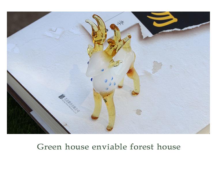 Pink Glass Deer Ornament - Handcrafted Animal Glassware for Home Décor and Gifts