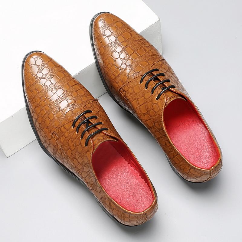 Men High Heels Blue Derby Brown Wedding Dress Dance Shoes Business Elevator Shoes Black Height Increase Tuxedo Shoes Large Size