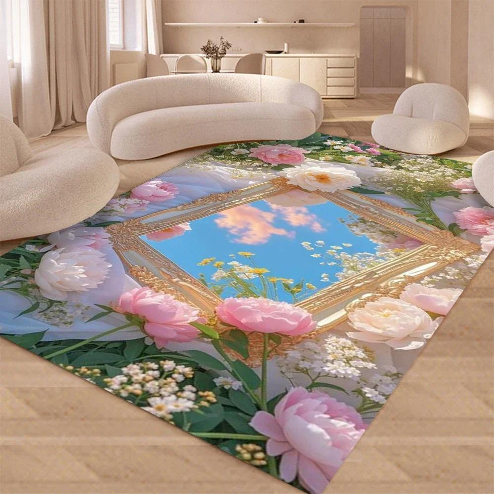 Dream Castle Garden Carpet Rug for Home Living Room Bedroom Sofa Doormat Decor,kids Game Area Rug Floor Mat Gift