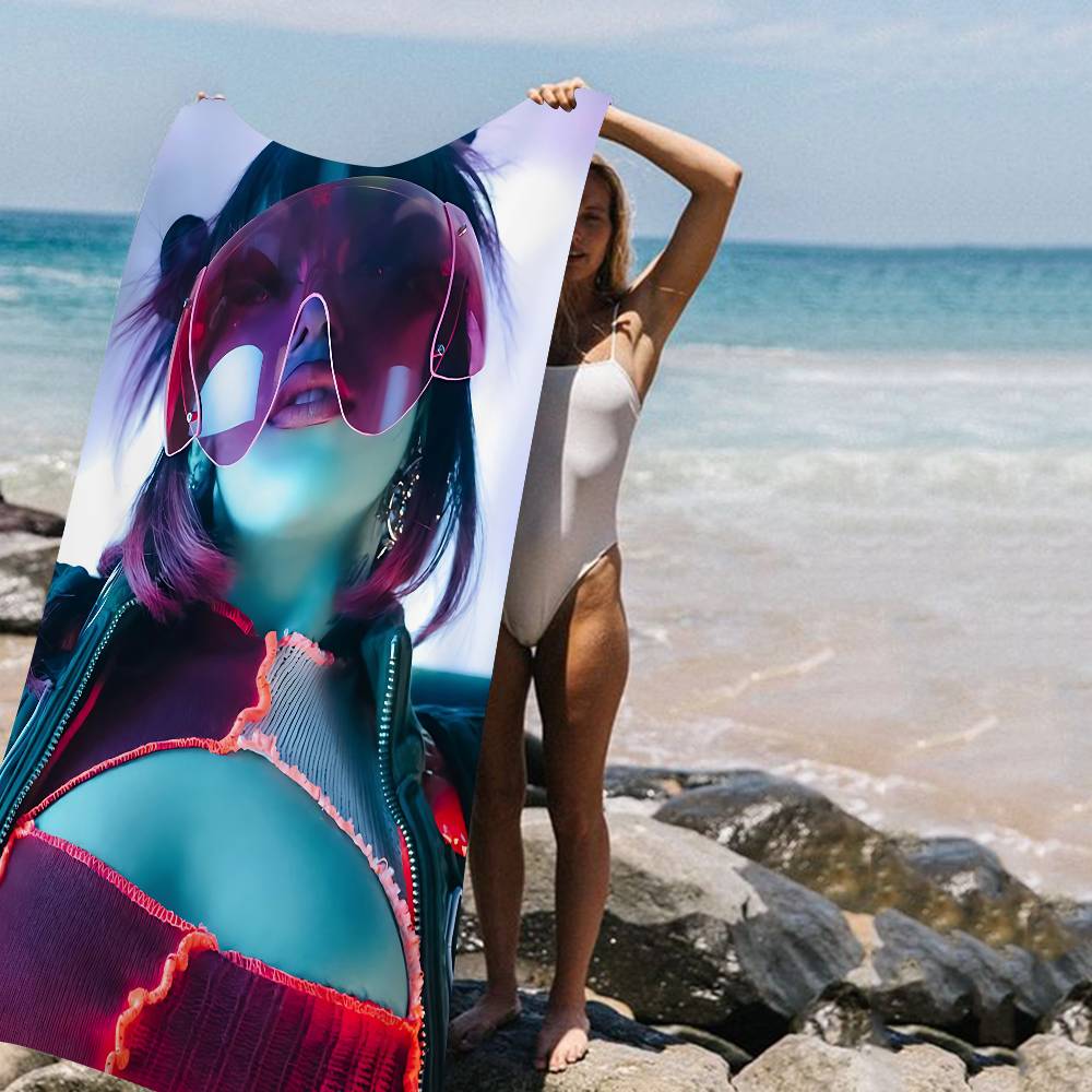 

Newly Pop Rapper Doja Cat Single Microfiber Blanket Quick Drying Beach Towels Oversized Printing Super Absorbent Pool Towel W30*H60(CM)
