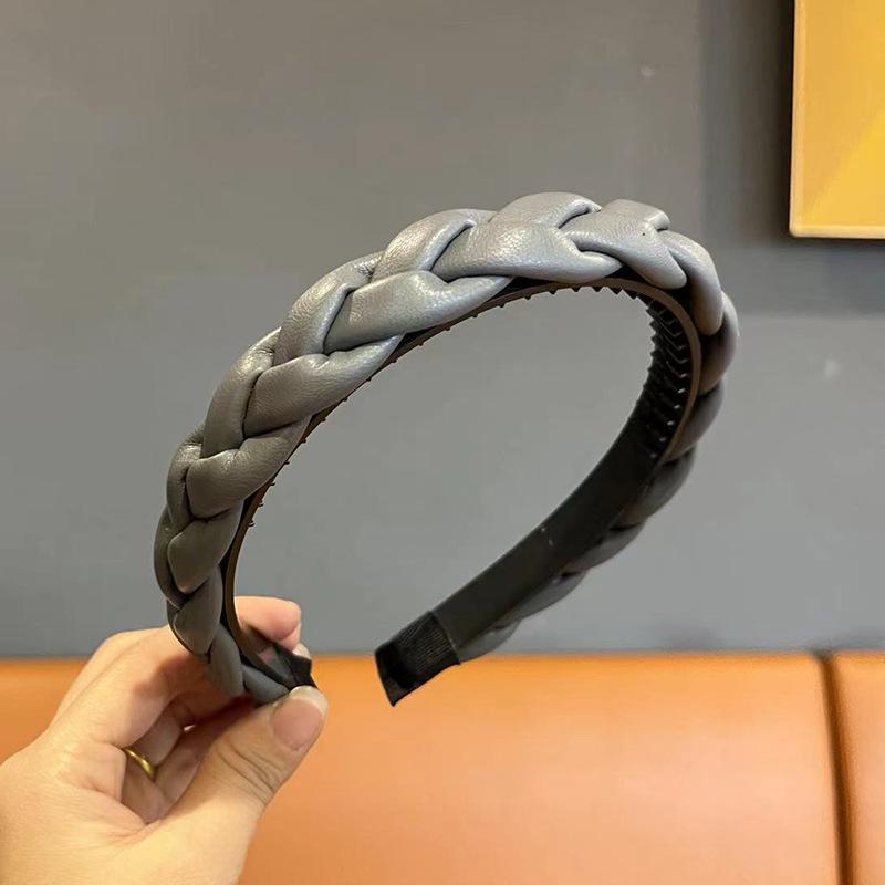 Women Headpiece Braided Twill Cloth Headband for Lady Girls Shopping Face Wash Head Hoop Non Slip Teethed Hairband for Her