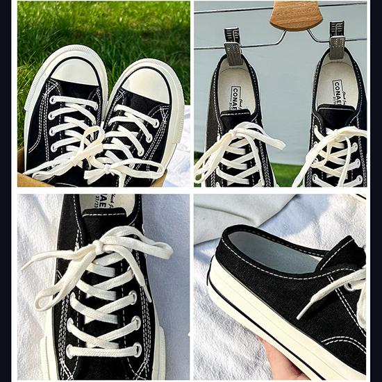 Demi-pantoufles, chaussures en toile, petites chaussures polyvalentes en tableau blanc pour étudiantes, chaussures décontractées coréennes d'été, chaussures en toile à la mode