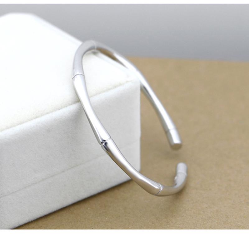 XIYANIKE New Arrival Silve Plated High Quality Sliver Multi Segment Bamboo Open Adjustable Bracelets Bangle Women