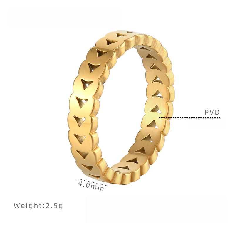 

Японское и корейское кольцо с ромбовидной волной, титановая сталь с гальваническим покрытием, кольцо в виде пшеничного колоса, женские простые и изысканные аксессуары 5