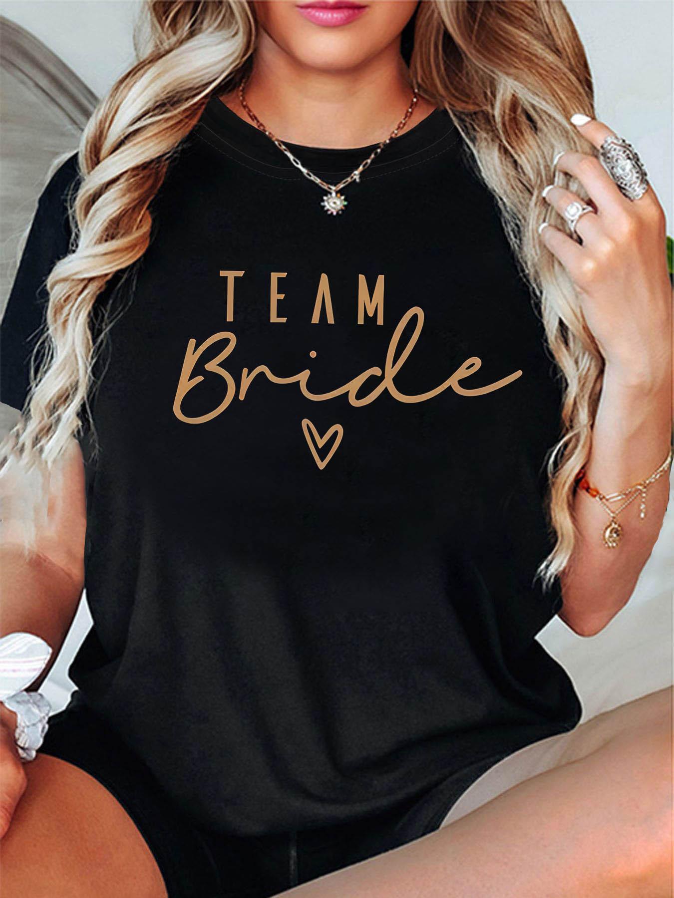 Team Bride Heart Graphic T-shirt S