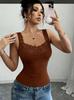 Spicy Girl Lace Trim Solid Color Slim Camisole