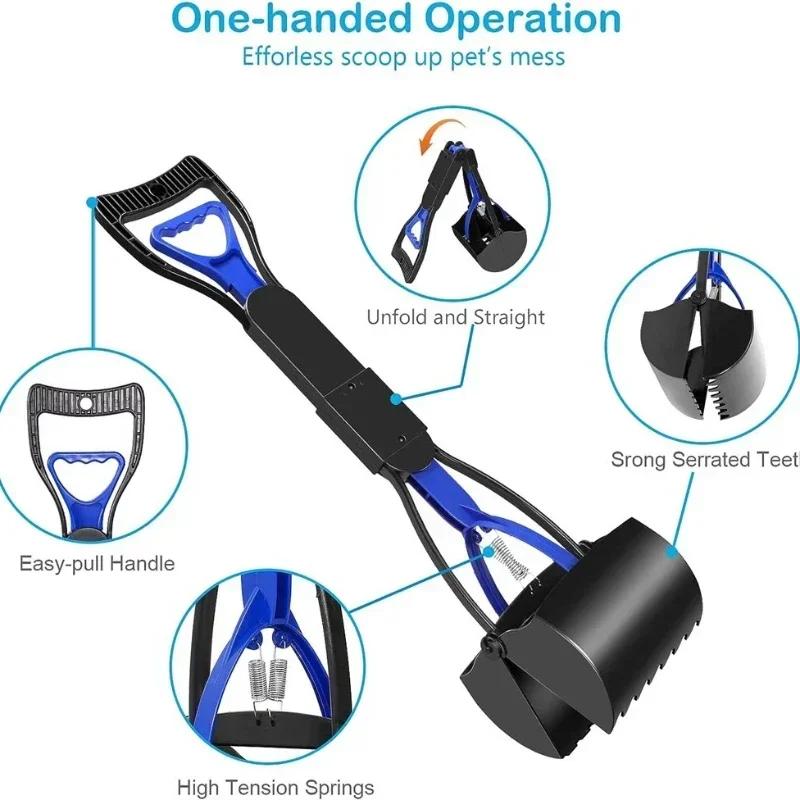 Pet Dog Cleaner Pooper Scooper Long Handle Pet Pooper Scooper Dog Cat Poop Scoop Clean Waste Cleaning Tools Pet Supplies