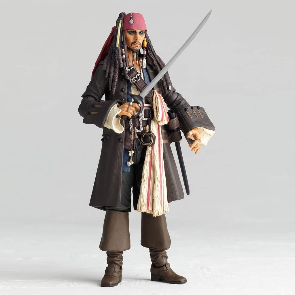 Revoltech Pirates of the Caribbean Jack Sparrow Høyde 135 mm malt bevegelig figur ca.. Ikke-skala PVC og ABS