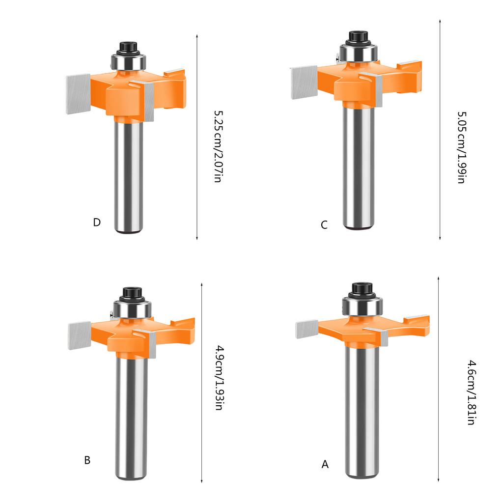 High Quality Router Bit Set for Wood Joinery 8mm Shank with Long Time Ball Bearing High Accuracy Milling Cutter