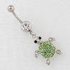Stainless Steel Green Turtle Belly Ring Non-Allergic Human Body Piercing Belly Button Ring For Women Sexy Body Piercing Jewelry