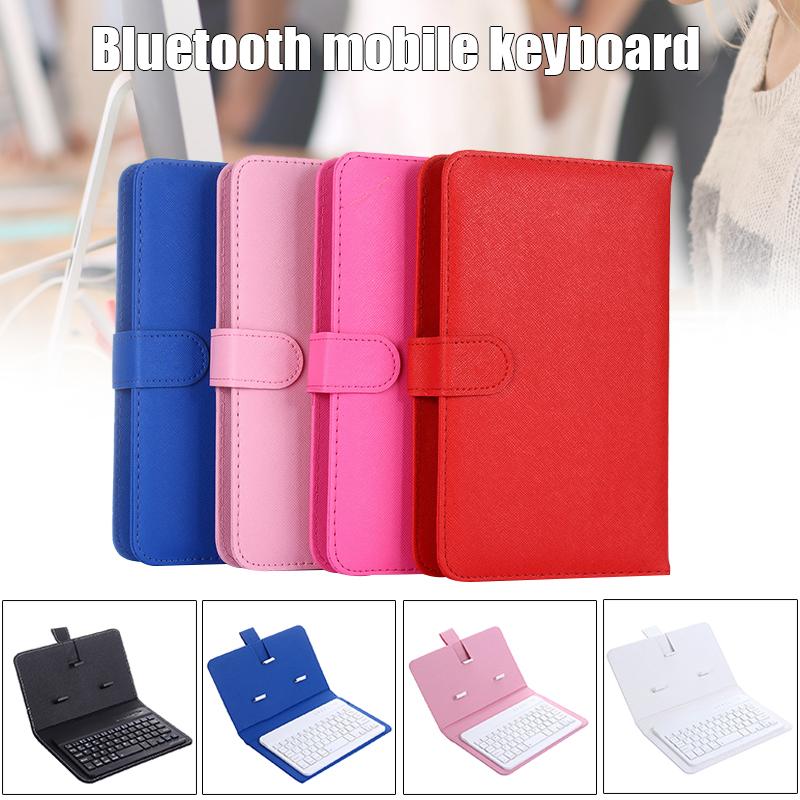 Wireless Bluetooth Keyboard with Leather Case Mini Stand Cover Slim