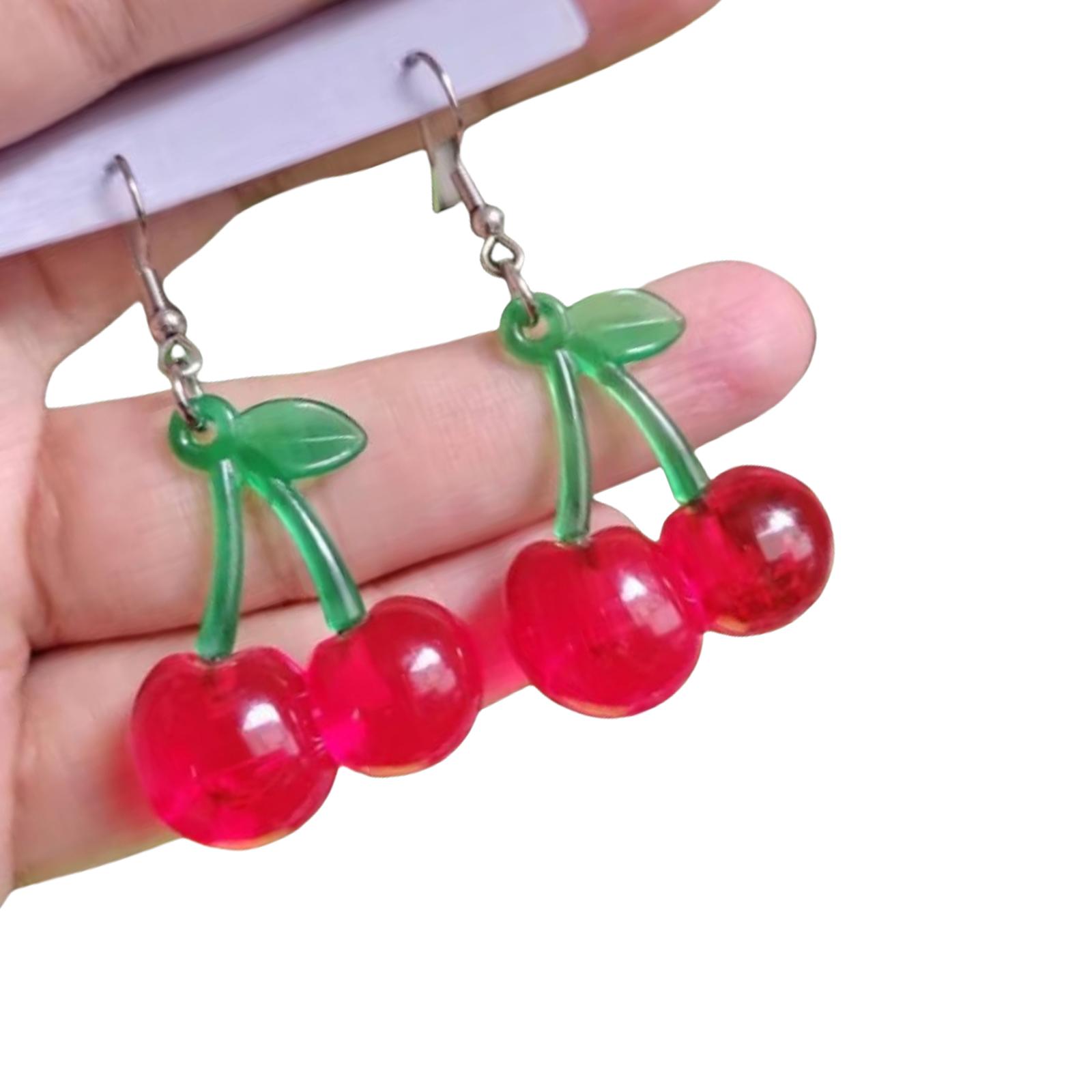 

Youthful Cherry Drop Earrings Beautiful Alloy Cherry Pendant Earrings Adornment for Dates and Social Events T4