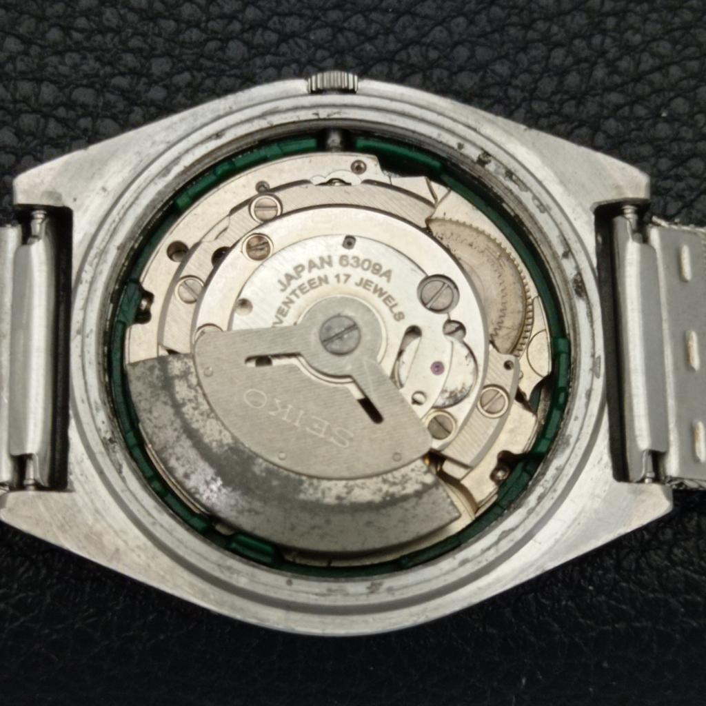 AUTOMATIC 6309A VINTAGE SEIKO JAPAN MENS SILVER COLOR DIAL WATCH a701402-5 R206b-a701402