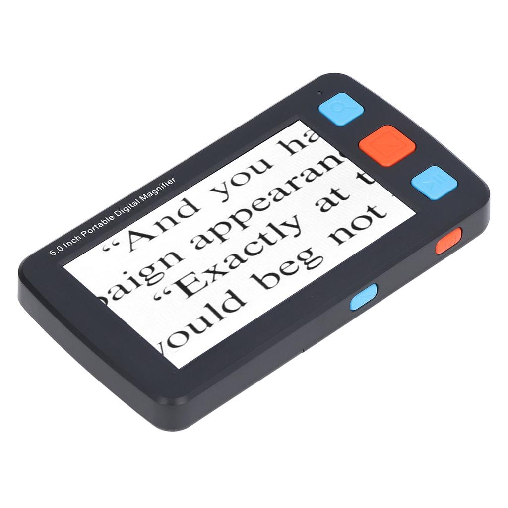 5.0in Electronic Digital Magnifier Portable Reading Aid 4X‑32X Zoom 17 Color Mode Folding Handle for Low