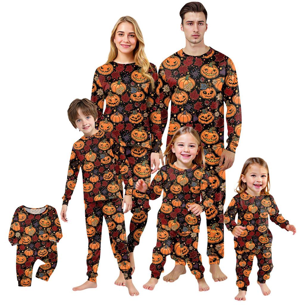 Family Matching Print Sets Pajamas Loungewear Outfits Family Matching Long Sleeve Tops+Pants Set