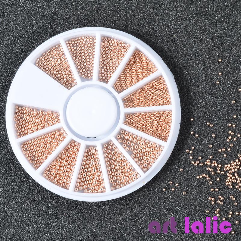 Cheap 1 Wheel Rose Gold 0.81.5mm Nail Caviar Beads Tiny Steel Balls