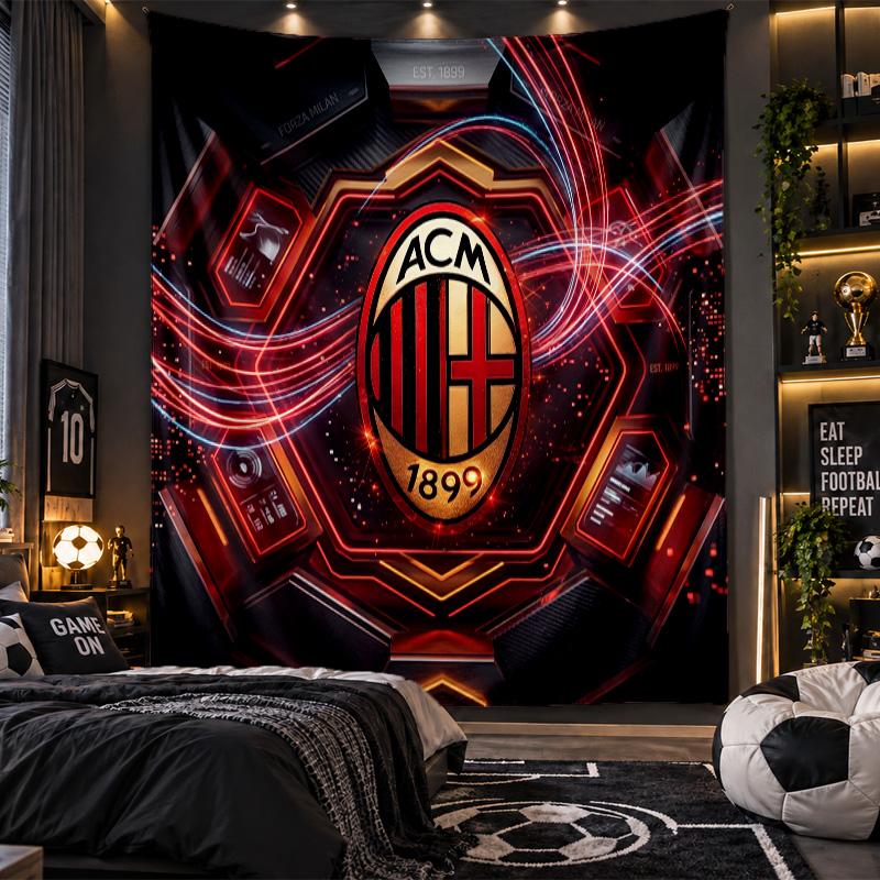 Wall Hanging Tapestry AC Milan Print Cloth for Living Room Bedroom Home Decor