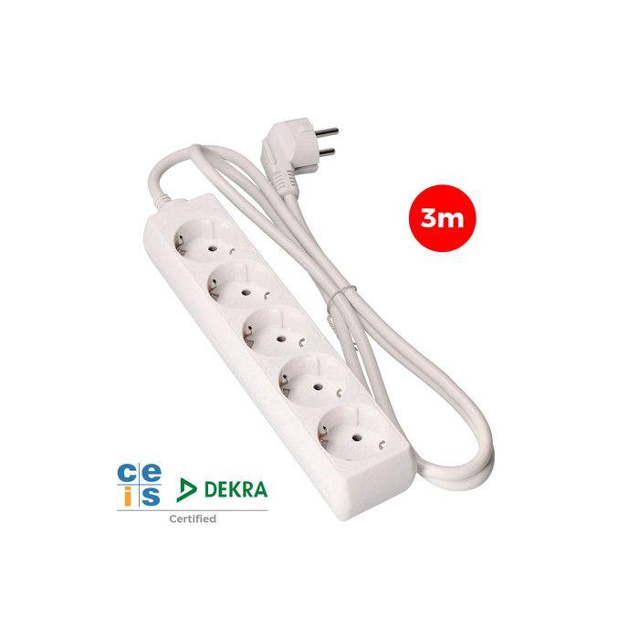 Power Strip - EDM - 5 Schuko Sockets - 3m - 16A - 3680W