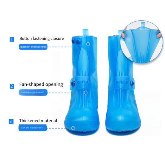 Reusable Waterproof Shoe Covers Anti-Slip Rain Shoe Covers Snap Button Shoe Covers for Rain Snow Mud Men