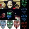 Ohromující LED maska na Halloween s designem V jako Vendeta Anonymous