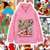 Christmas Disney World Mickey Print Kids Hooded Sweatshirt Fleece Lined Warm Winter Clothes for Boys Girls Children Outerwear