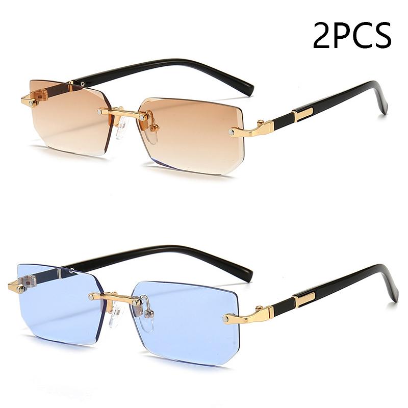 New Rimless Fashion Sunglasses Personality Jelly Shades Men And Womean Sunglasses