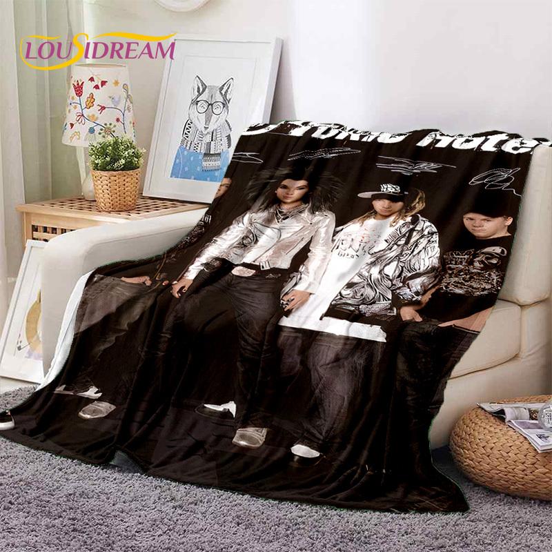 3D Rock Band Tokio Hotel Bill Kaulitz Soft Flannel Blankets,Throw Blanket Comfortable Blanket for Picnic Beds Sofa Home Bedroom