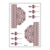 Henna Tattoo Stickers, Red Brown Waterproof Lace Temporary Tattoos, Indian Mehndi Body Art for Women Girls, Festival Makeup