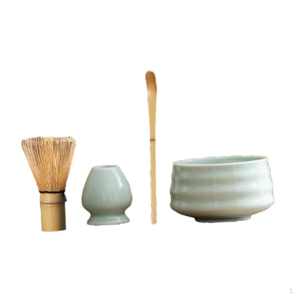 4 Pack Matcha Whisk Set, Complete Bowl Tea Making Tool Ceramic Kits,