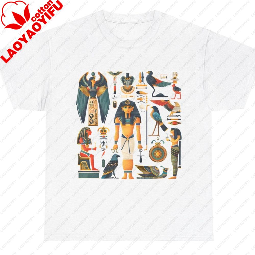 Ägyptisches T-Shirt Tee Hieroglyphen Shirt Göttin T-Shirt Antikes Geheimnis Top Harajuku Yk Top Grafische T-Shirts Damenbekleidung Oberteile