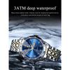 POEDAGAR 1pc Business Men's Stainless Steel Quartz Waterproof Luminous Watches, Dual Calendar Display, Men Gift